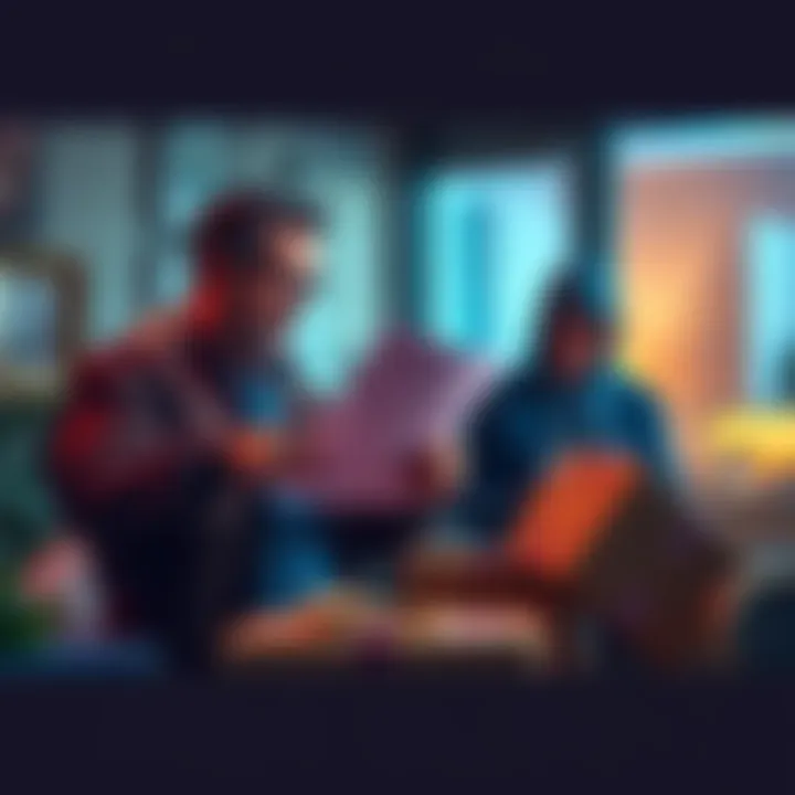 A US buyer examining customs fees paperwork while receiving a package at home