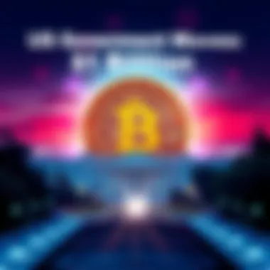 Illustration of a Bitcoin symbol with US government buildings in the background, representing the recent $1 billion transfer.