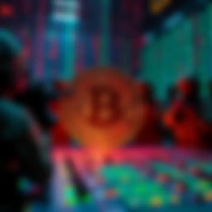 A representation of the U.S. military interacting with a Bitcoin node, symbolizing their strategic focus on cryptocurrency against China.