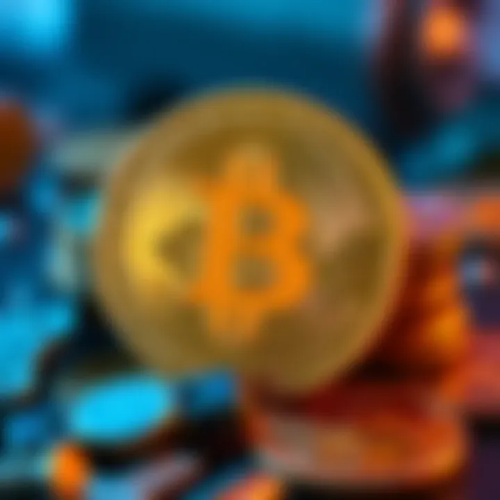 A representation of a Bitcoin logo alongside military symbols, signifying the U.S. Military's operation of a Bitcoin node.