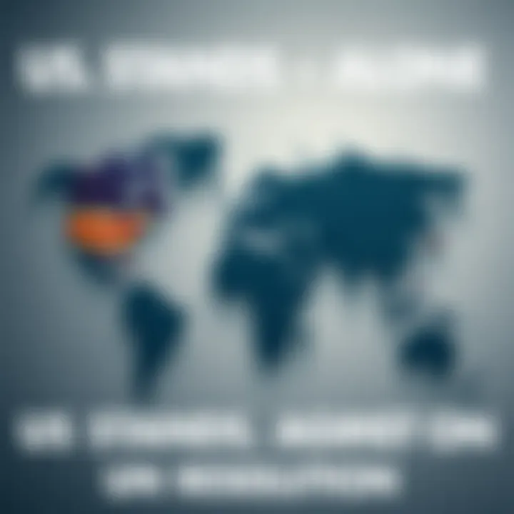 A world map showing distorted sizes of countries, with the United States flag marked on it signifying its opposition to a UN resolution