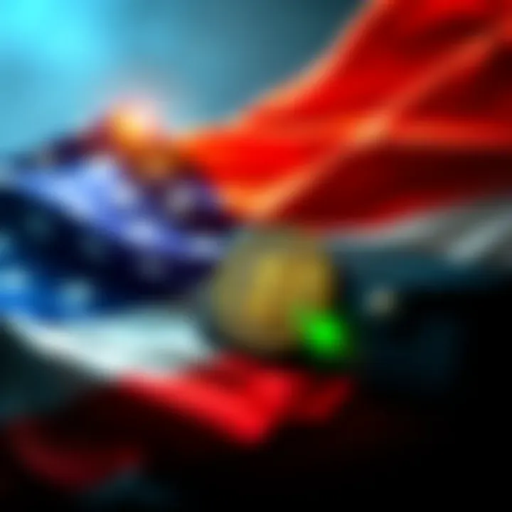 A graphic showing the USA flag and a digital wallet representing crypto assets being seized from Iran.