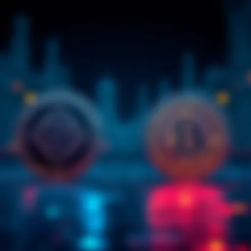 A visual comparison showing the logos and features of USD Coin and USDC in the cryptocurrency market