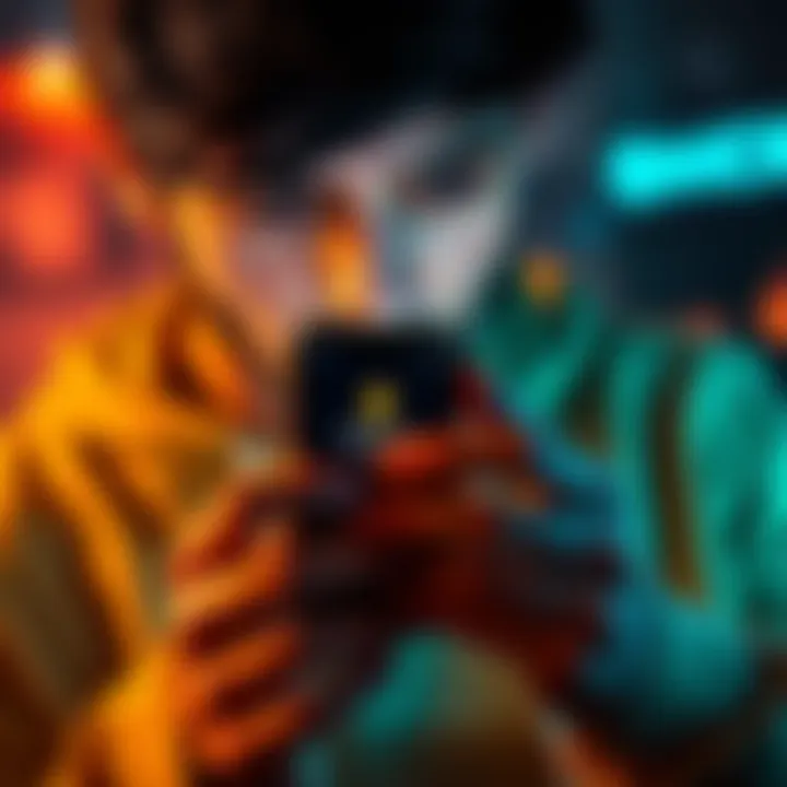A concerned person looking at a smartphone displaying a Bitcoin wallet with a zero balance