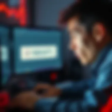 A worried user looking at their computer screen, showing an unknown address for their L1 ETH transfer after a Loopring recovery process.
