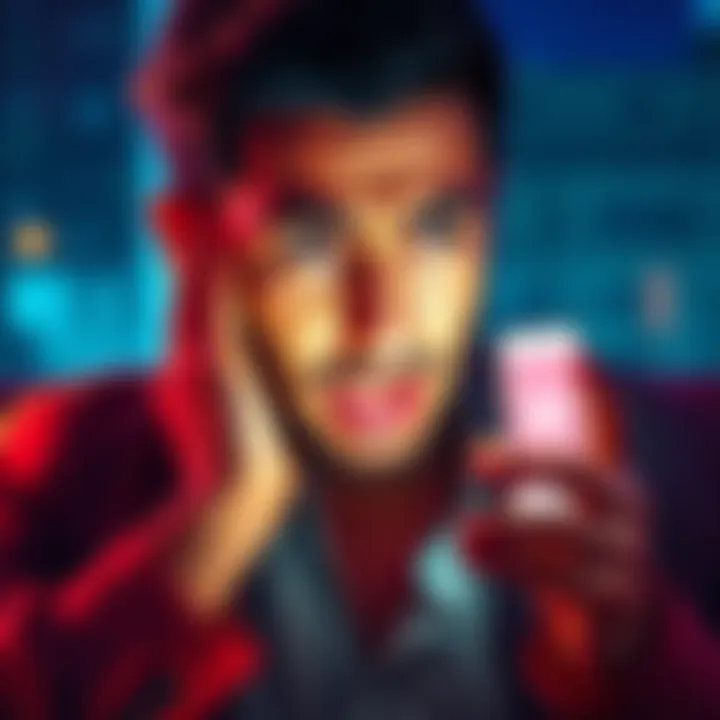 A frustrated person looking at a phone screen, unable to access their Curve app account. Expressions of confusion and concern are visible.