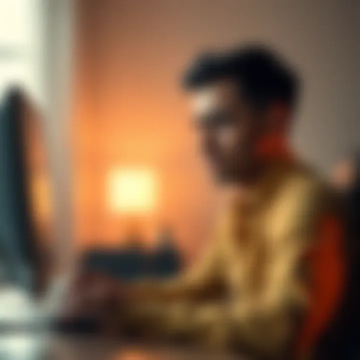 A person sitting at a computer, looking puzzled and checking their PayPal for missing funds after a cash-out