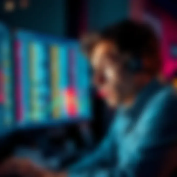 A person looking at a computer screen showing a long list of cryptocurrency transactions, appearing stressed and confused