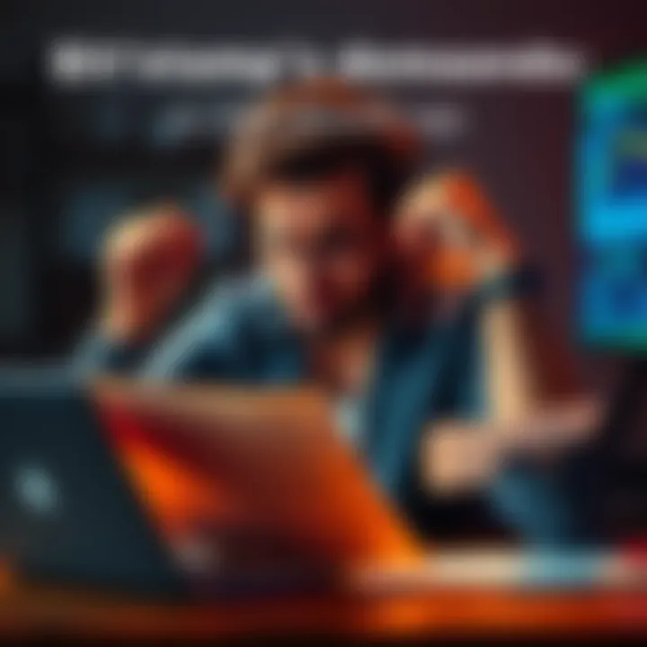 A person looking stressed while holding old financial documents and a laptop with Bitstamp's website open.