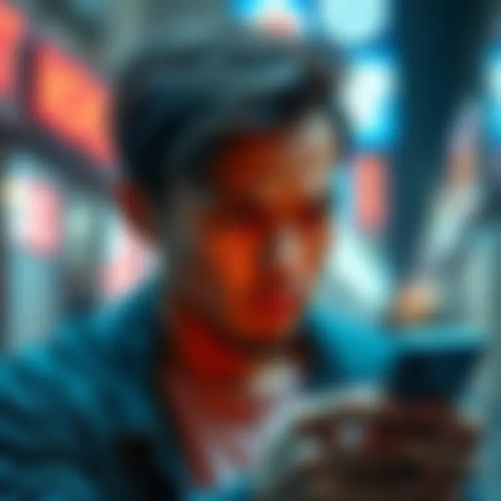 A person looks at their phone with a disappointed expression, symbolizing frustration from losing access to cash due to a phone number change.