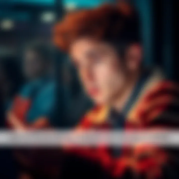 A person looks concerned while reading comments on a forum about their probation status after critiquing a new bidder.