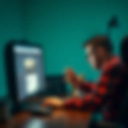 Person looking frustrated while trying to upload a photo for account verification on a computer
