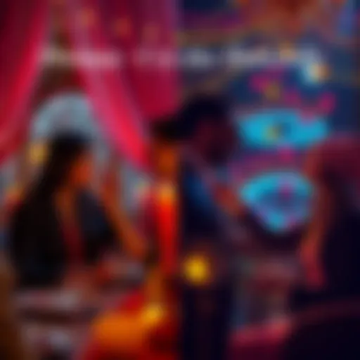 A split image showing a couple enjoying a candlelit dinner on one side and another couple celebrating with virtual devices in the crypto world on the other side