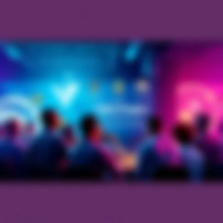 A group of people engaging in a lively discussion about VeChain technology and updates.