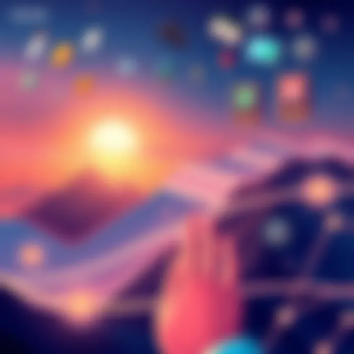 Illustration of VeChain's roadmap showing progression from governance to agent economy with symbols for IoT and technology.