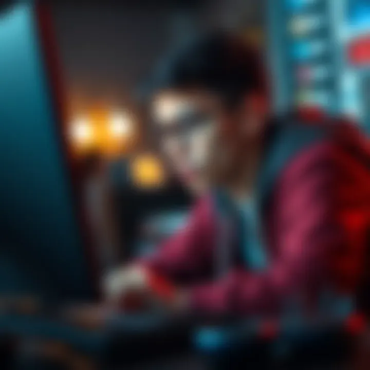 A concerned college student looking at their computer screen with a worried expression, researching the Velora bot scam and seeking advice on recovering lost funds.