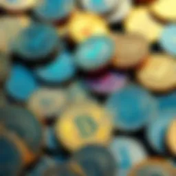 Coins with Checkmarks A collection of different coins, some with checkmarks indicating verification and others without, representing the choice between safe and risky investments.