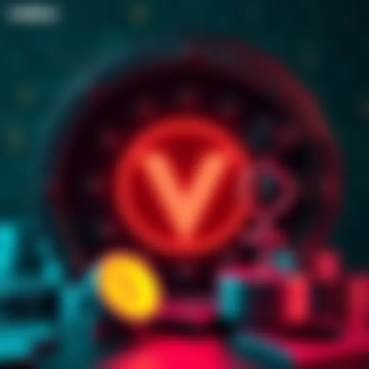Visual representation of Vero, a decentralized stablecoin that combines Monero's privacy features with Swiss franc's stability, showing currency symbols and a vault icon.