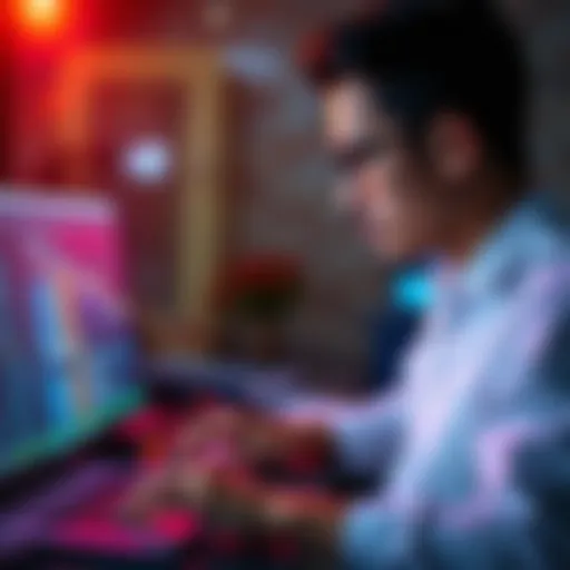 A vibe coder focused on a laptop, depicting the journey of deploying a Solana program with visible frustration and determination.