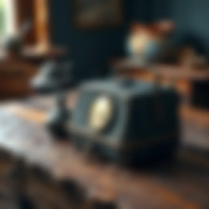 An antique item resting on a rustic table, symbolizing family heritage and memories