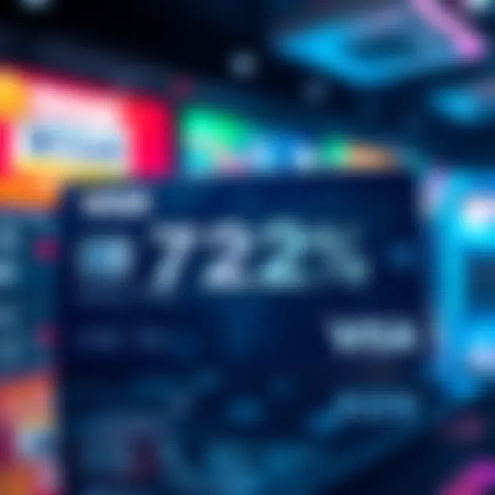 A graphic showing Visa dominating the crypto card market with 72% share, highlighting Mastercard's smaller percentage