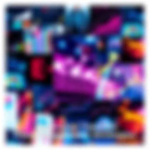 A collage of images showing various visual content techniques for audience engagement, including graphs, infographics, and eye-catching designs.