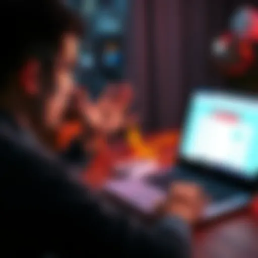 A person frustrated while trying to connect to the Support XMR site using a laptop and VPN software displayed on screen.