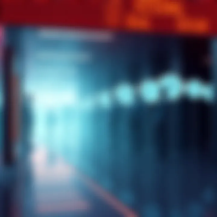 A visual representation of a digital waitlist with people waiting in line and clock icons showing delays.
