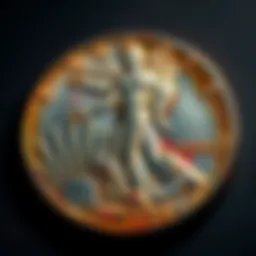 A close-up view of a 1939 Walking Liberty coin showing potential error or alteration marks