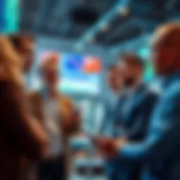 A group of people engaged in a discussion about finance in MSTR forums, highlighting connections with Wall Street analysts.
