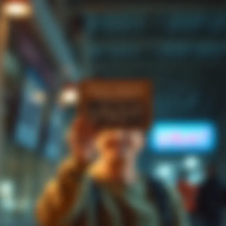 A person holds up a sign displaying a wallet address, asking for USDT donations, with a hopeful expression.