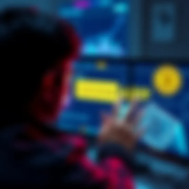 A person looking at a computer screen with a seed phrase on it, searching for wallet apps to identify the correct one.