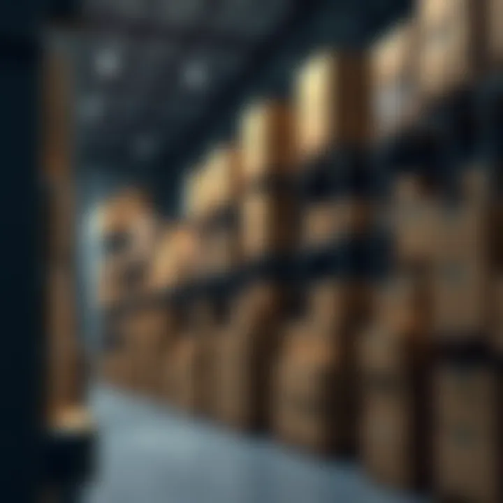 A warehouse filled with stacked boxes, reflecting an increase in parcels after a tier jump from tier one to tier two.