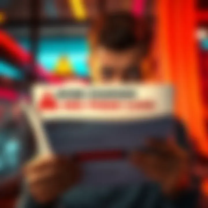 Person looking concerned while reading a warning about potential charges for a Premium Card during free trial