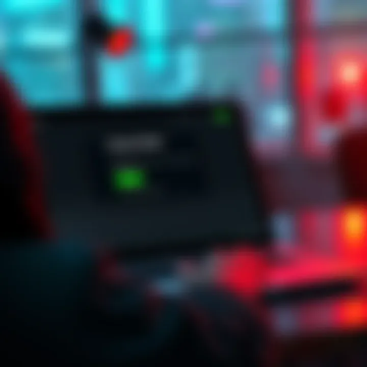 A laptop screen displaying an error message related to Wasabi Wallet login problems, with a concerned person looking at it.