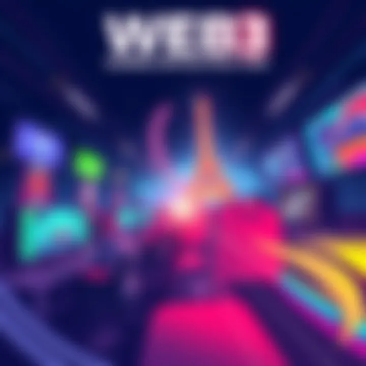 An illustration showing a vibrant gaming environment with fast-paced action, highlighting low gas fees and quick transactions in Web3 games.