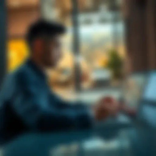 A person working on a laptop with a website open, considering deployment options while looking thoughtful.