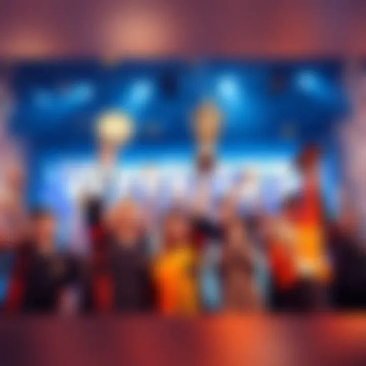 Celebration of MVP and Post of the Week winners holding trophies and earning rewards