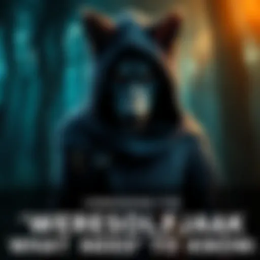 A werewolfjak character with wolf-like features, wearing a hooded cloak, standing in a mystical forest