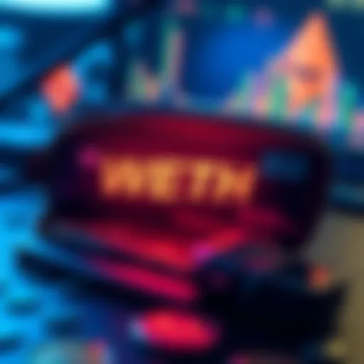 A visual representation of a WETH deposit transaction in a Metamask wallet, showing currency exchange and wallet interface.