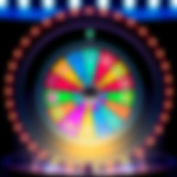 A colorful spinning wheel with different ticket icons around it, representing the ticket accumulation process