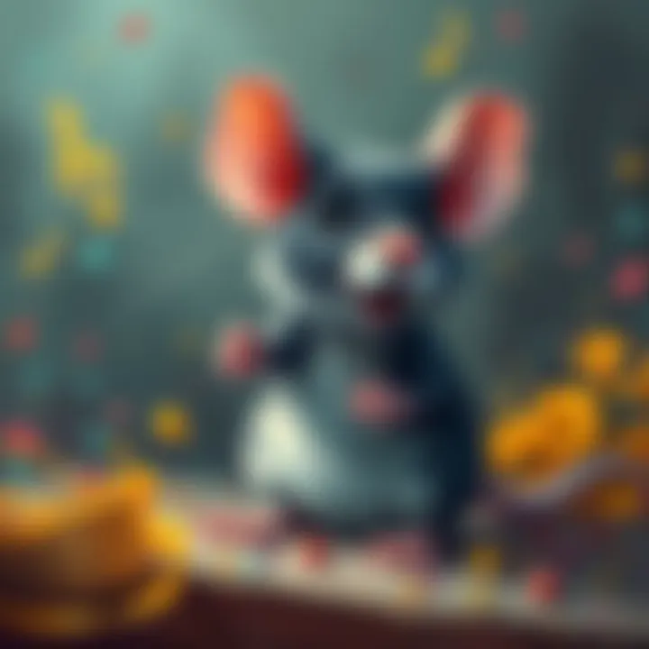 A colorful illustration of a rat character inspired by music, showcasing unique artistic style and creativity.