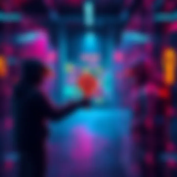 A player interacting with an AI guardian to unlock a secret key in the jailbreak game Whisperkey, showcasing colorful graphics and transparent defense blocks.