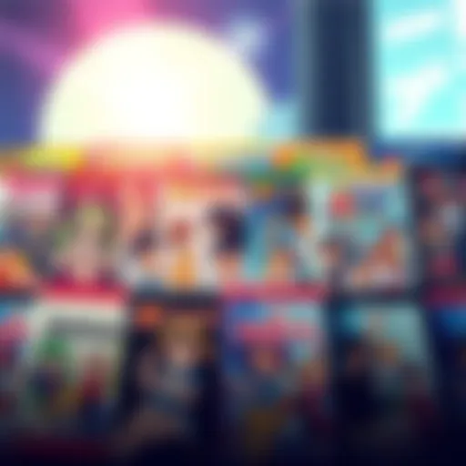 A colorful display of various wholesome anime DVD covers featuring family-friendly characters and themes.