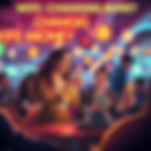 A humorous depiction of 'Wife-Changing Money' with playful visuals, showcasing crypto symbols and laughter in the Solana community.