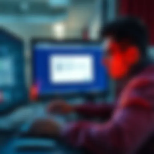 A frustrated person checking their bank account on a computer, showing a pending wire transfer deposit from March 26th