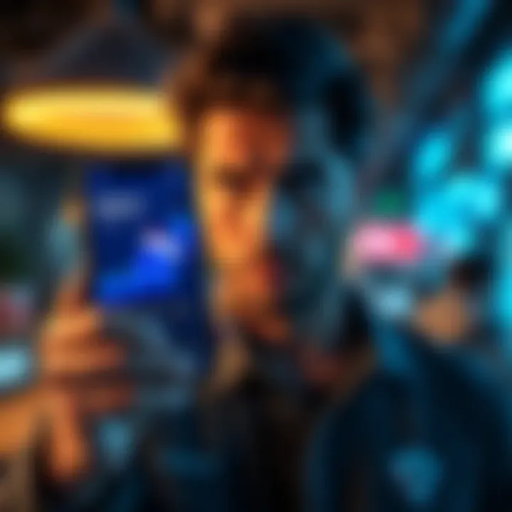 A person holding a smartphone displaying a Digibyte wallet app, looking concerned about their funds on an exchange.