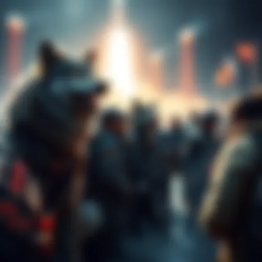 Members of the Wolf community gather with excitement as they prepare for the Byrrgis launch, showcasing a sense of unity and optimism.