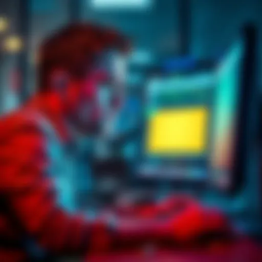 A stressed individual looking at a computer screen with a worried expression, focusing on their account withdrawal status and finances.