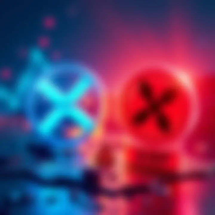 Illustration showing the logos of XRP and Ripple with warning signs and a background related to cryptocurrency, emphasizing the importance of caution for investors.